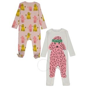 Stella McCartney Kids Pink and Yellow Poodle Print Footies